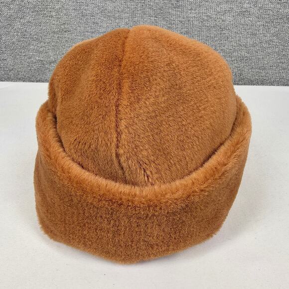 AH TANG TAILOR UNISEX BROWN FAUX FUR WINTER HAT – ROLLED BRIM, ONE SIZE - Picture 3 of 9